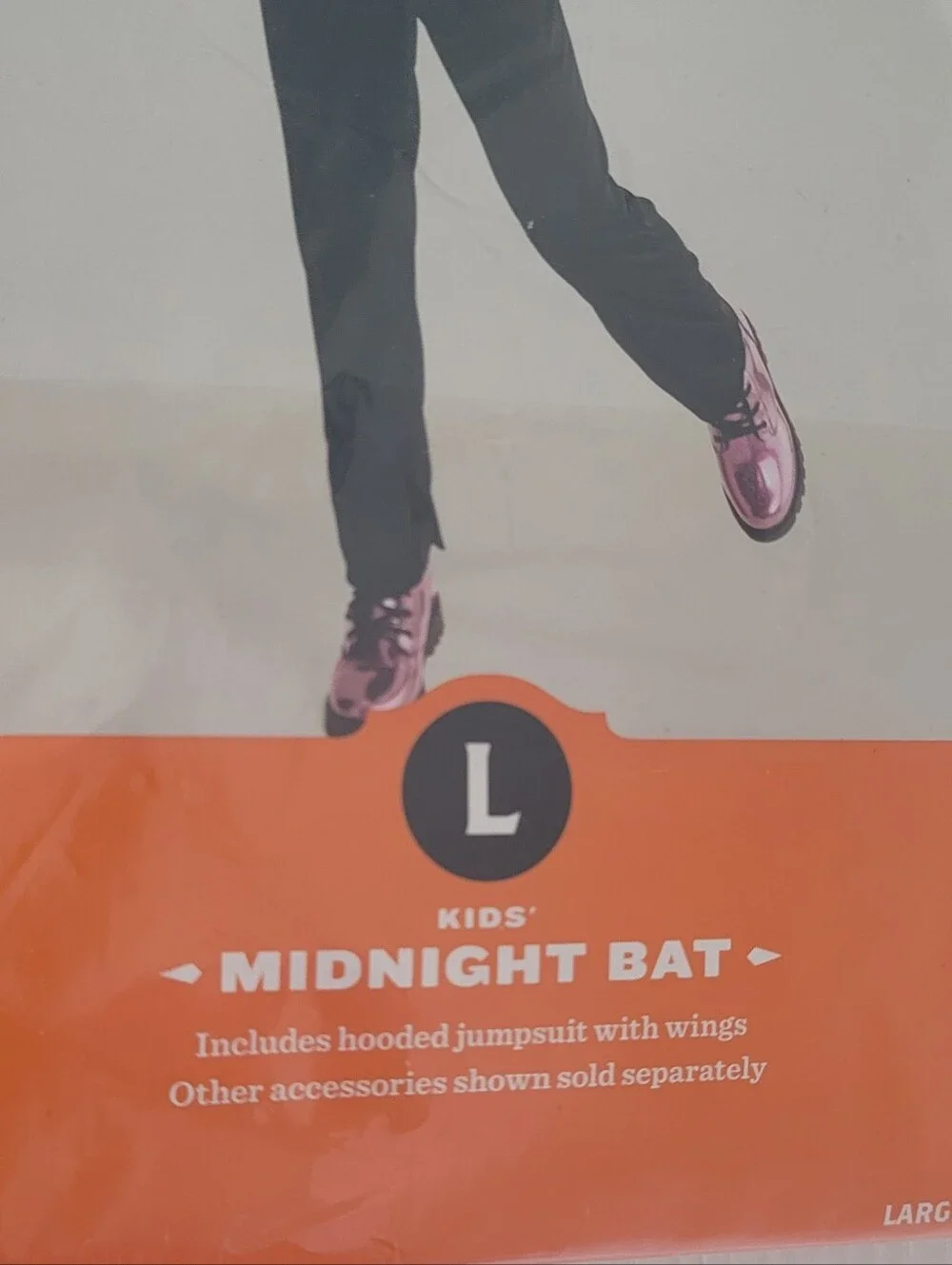 Midnight Bat Kids Halloween Costume Hooded Jumpsuit with Wings 10-12 Large L New